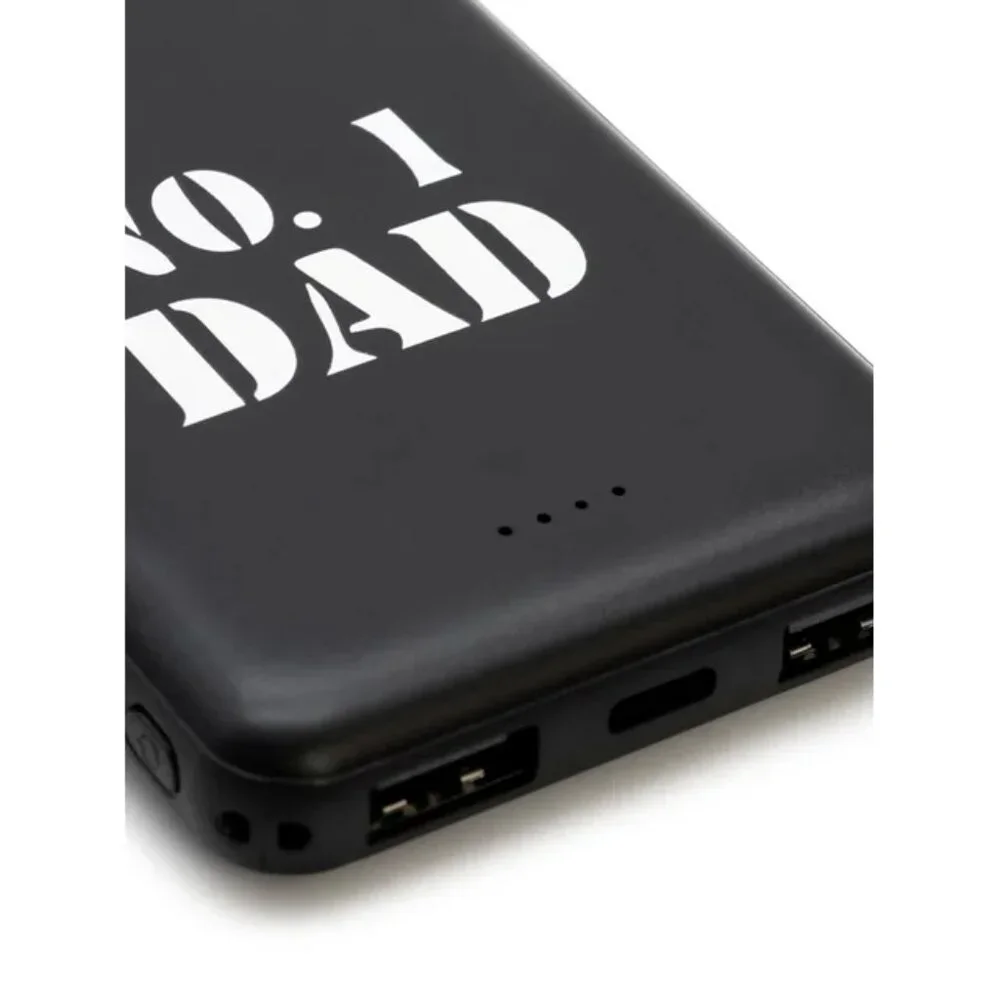 Way to Celebrate NO. 1 Dad Black Power Bank -NEW in Sealed Box
